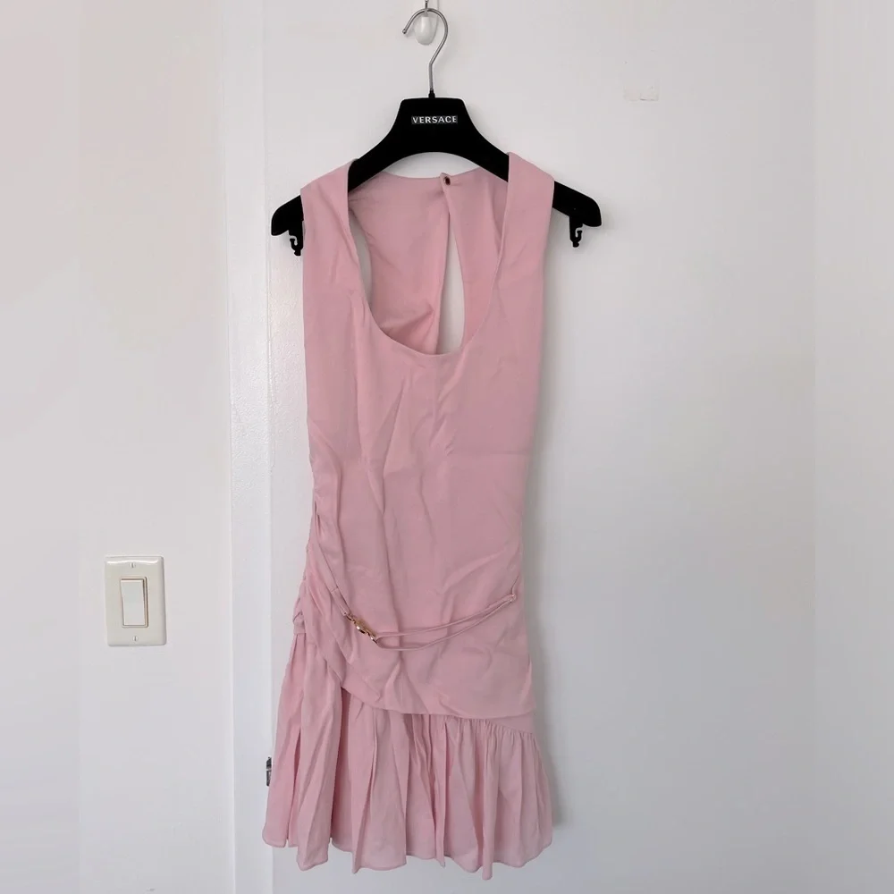 Versace Medusa cocktail mini dress in pink FW2023 NWT